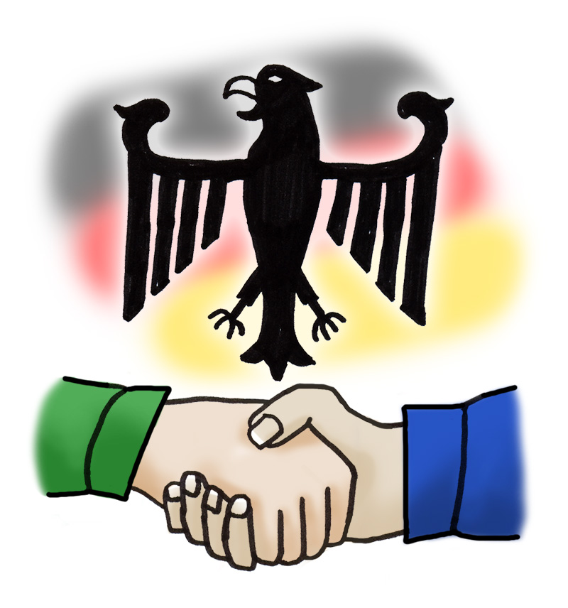 Symbolischer Handschlag Bundesrat