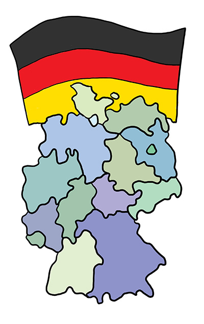 Deutschland mit der Deutschlandfahne