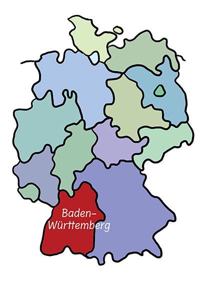 Badenwürttemberg auf der Karte